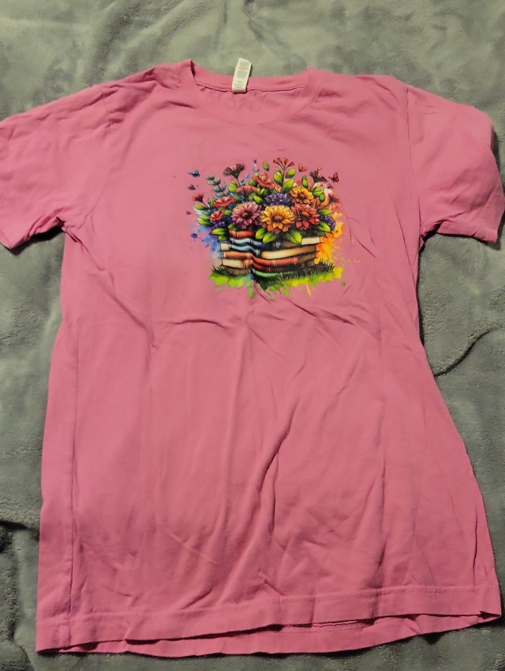 Pink Womens Floral Stack Graphic Tee
